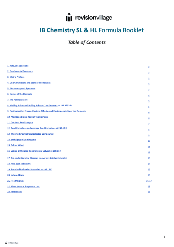 Formula Booklet